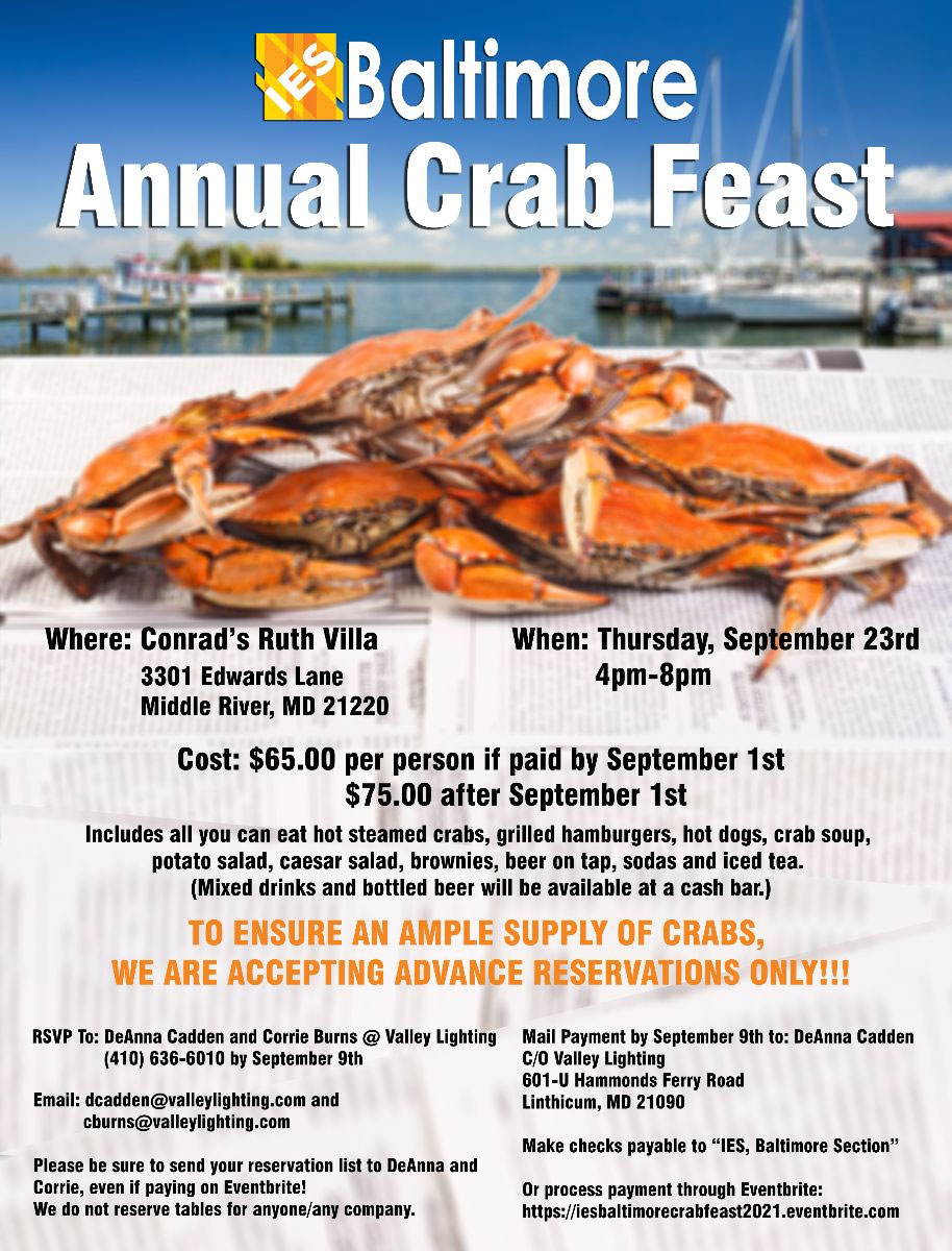 IES Baltimore Annual Crab Feast Illuminating Engineering Society