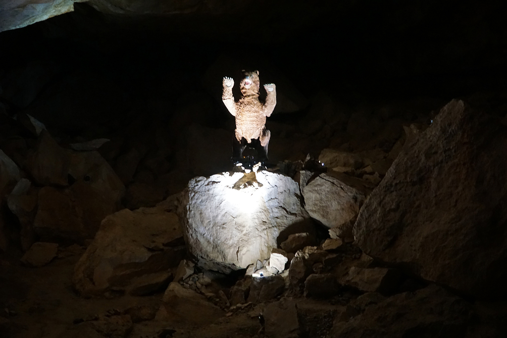 Awakening the Underworld | One of two PLC- controlled automated robot bears help transform Giant Ice Cave into an “underworld Disneyland.”