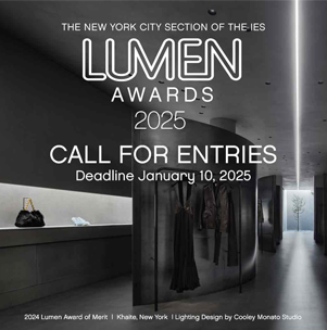 The New York City Section of the IES | Lumen Awards 2025, Open for Entries | Deadline January 10, 2025