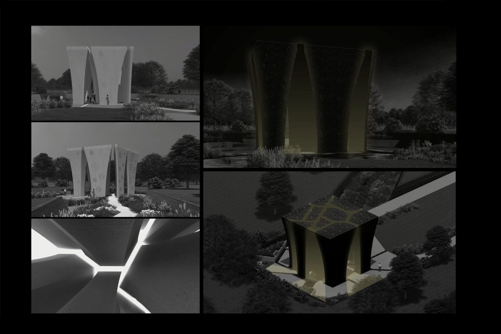 Digital renderings inspired by earlier hand drawings of the project in progress at Bates M. Allen Park. | Image: Buro Happold.