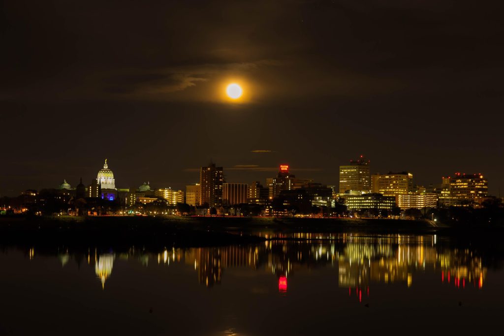 IES Harrisburg Section | View of the city of Harrisburg, Pennsylvania at night
