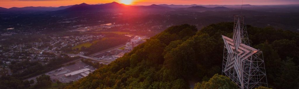 IES Roanoke/Blue Ridge Section | Sky view of the Roanoke, Virginia city