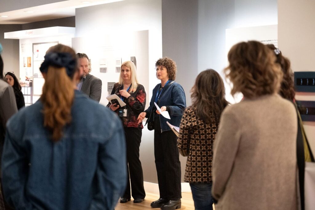Lightovation’s Design + Build Day for Trade Professionals Continues to Grow 3 INTERIOR DESIGN magazine Managing Director Helene Oberman visits the Legrand showroom on a tour of Lightovation exhibits.