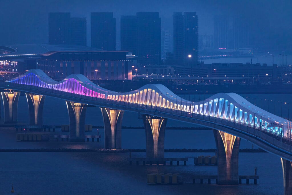 IES 2026 Illumination Awards | Outdoor Lighting Design | Special Citation for Lighting the Architectural Form with a Connection to the Community and its Surroundings: Nightscape Lighting Design for Macau Bridge, China Macau, China