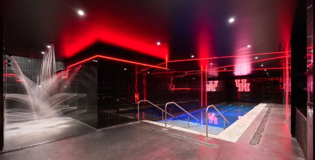 Project in Pictures: Entering Cougar Territory | Encapsulated IP67-rated luminaires by QTL are implemented in the plunge pool area and other wet environments.