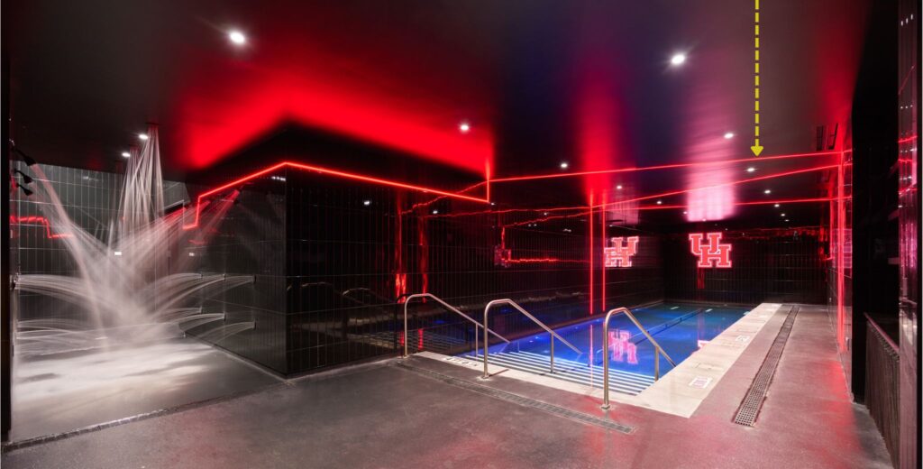 Project in Pictures: Entering Cougar Territory | Encapsulated IP67-rated luminaires by QTL are implemented in the plunge pool area and other wet environments.
