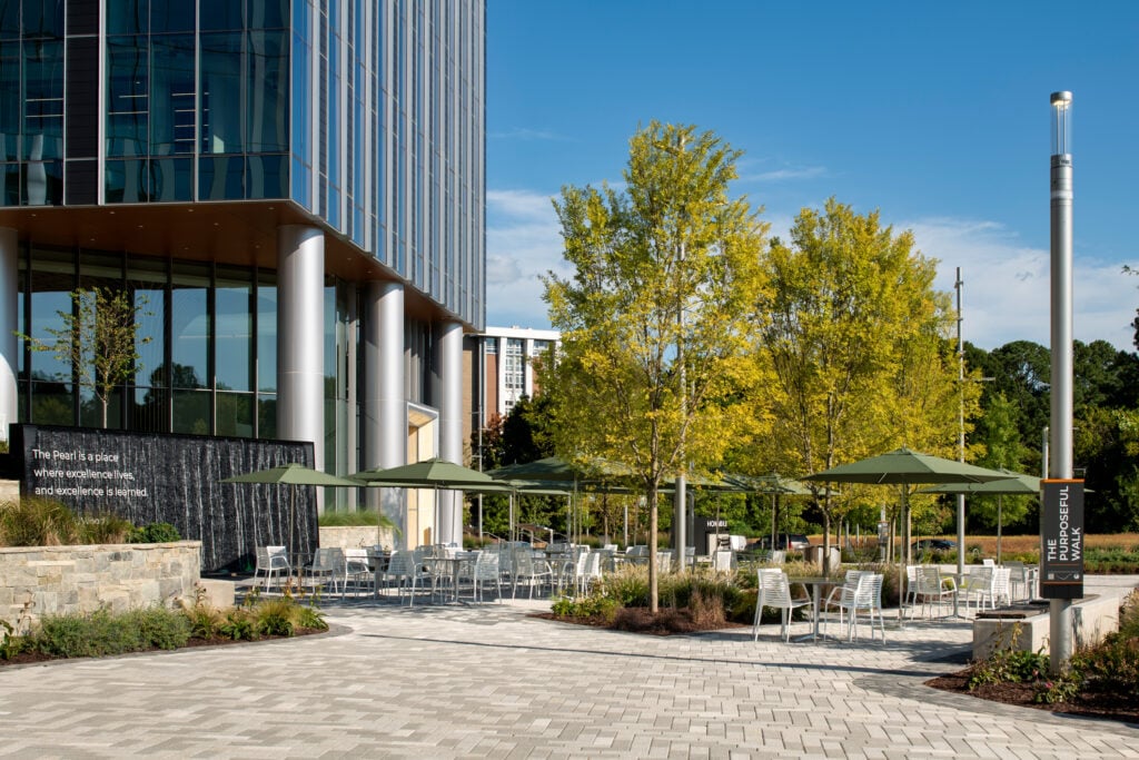 Smart Lighting at The Pearl Innovation District | Featuring Landscape Forms pole at daylight