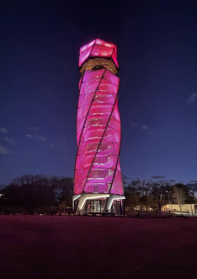 IES 2026 Illumination Awards | Experiential Lighting Design | Thomas and Vivian A. Wong Honor Tower, Greenville, SC